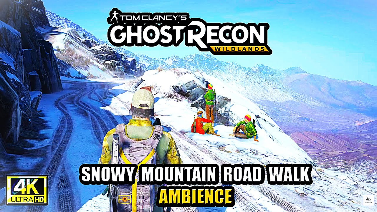Snowy Mountain Road Ambience ❄️ | Sleep, Relax, Study (Wildlands)