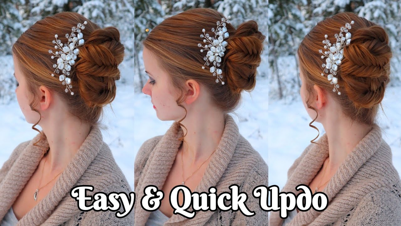 Easy Fishtail Braid Updo for Beginners | Easy Updo Hairstyles for Occassions