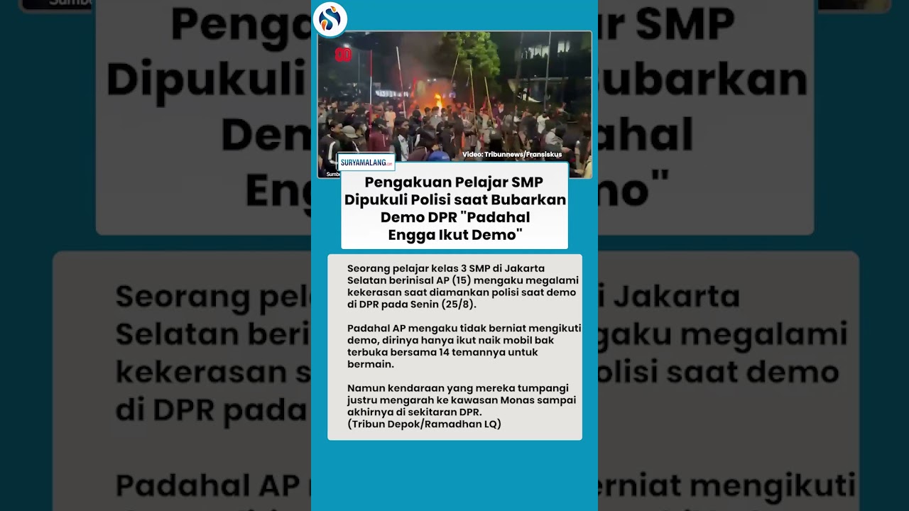 PENGAKUAN MENGEJUTKAN! Pelajar Mengaku Dipukuli Polisi Saat Bubarkan Demo: 