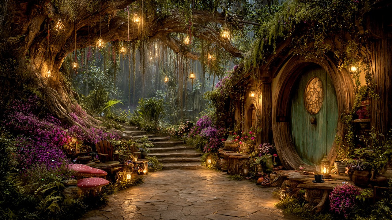 Peaceful Hobbit House Halfway up the Hill | Magical Fairycore Ambience & Forest Music
