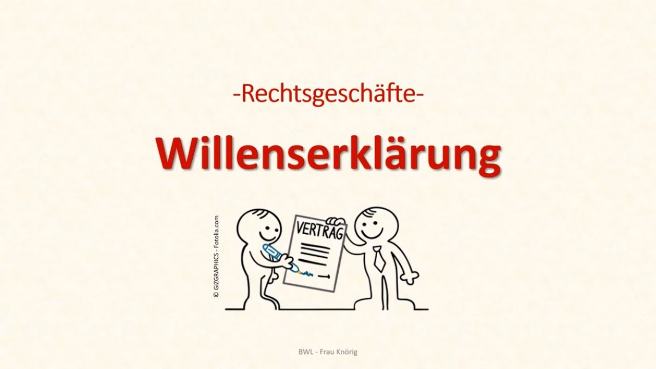 BWL - Willenserklärung in Rechtsgeschäften