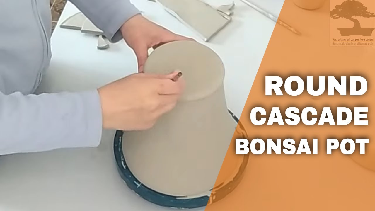 Round cascade bonsai pot - with slabs - making of
