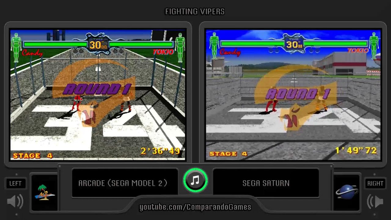 Fighting Vipers (Arcade vs Sega Saturn) Side by Side Comparison