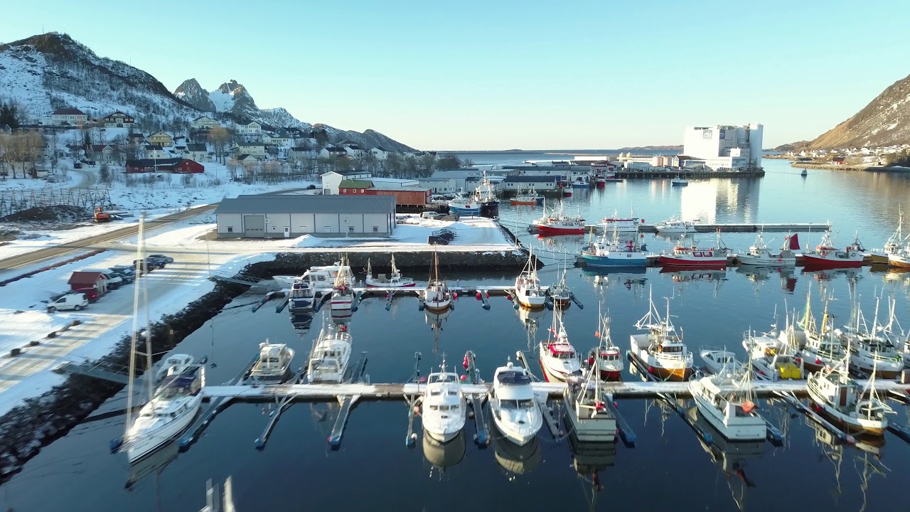 Myre havn (Øksnes / Langøya / Vesterålen) - dronevideo - 2018.02.24 - 4k