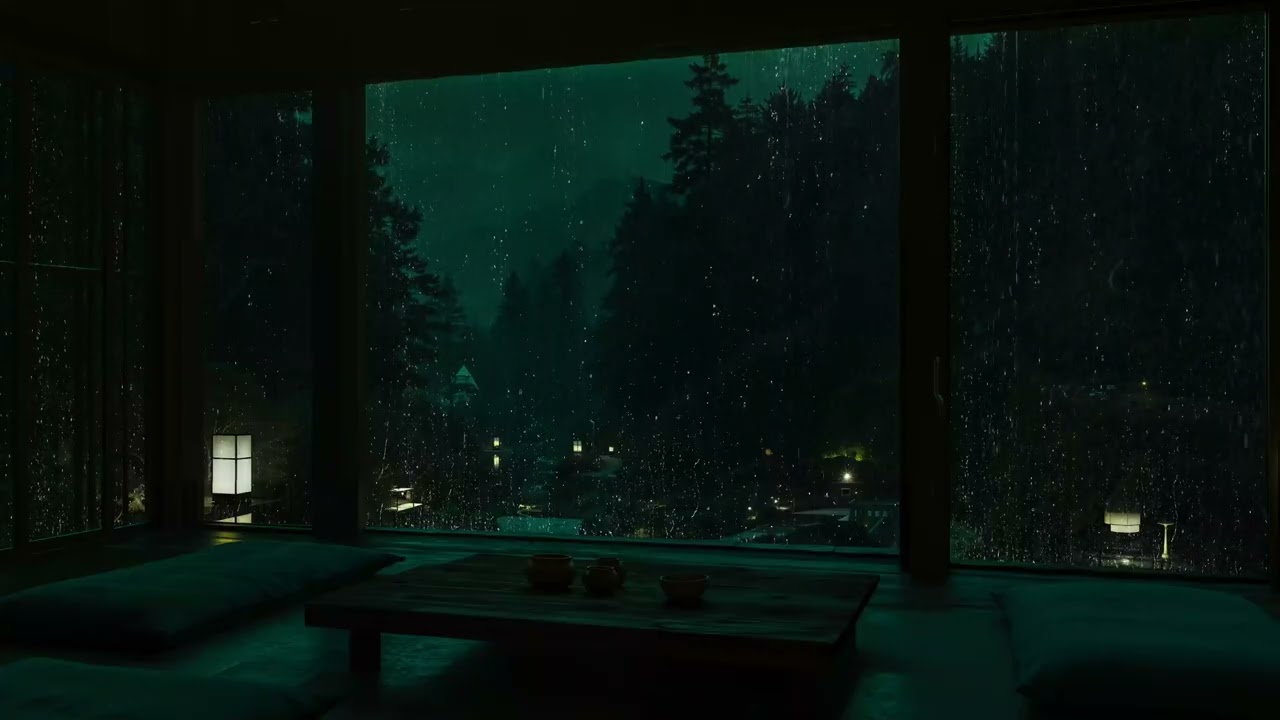 Calming Rain Sounds at a Mountain Cabin 🌧 (No Ads) | Rain Ambience for Deep Sleep & Relaxation