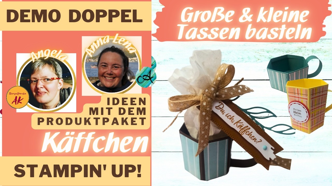 Große & kleine Tassen aus Papier basteln - Stampin' Up! Anleitung DIY Tutorial Produktpaket Käffchen