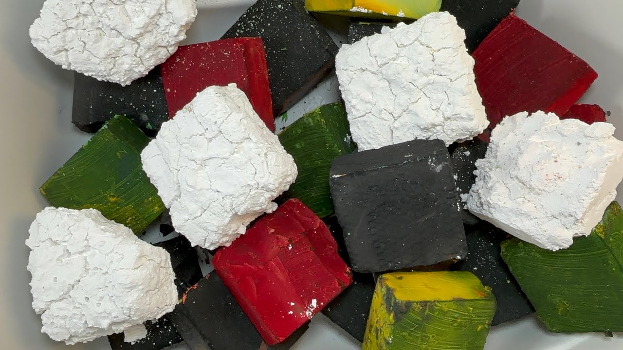 Pasted block and Dyed Soft Buttery Chalk | Oddly Satisfying 