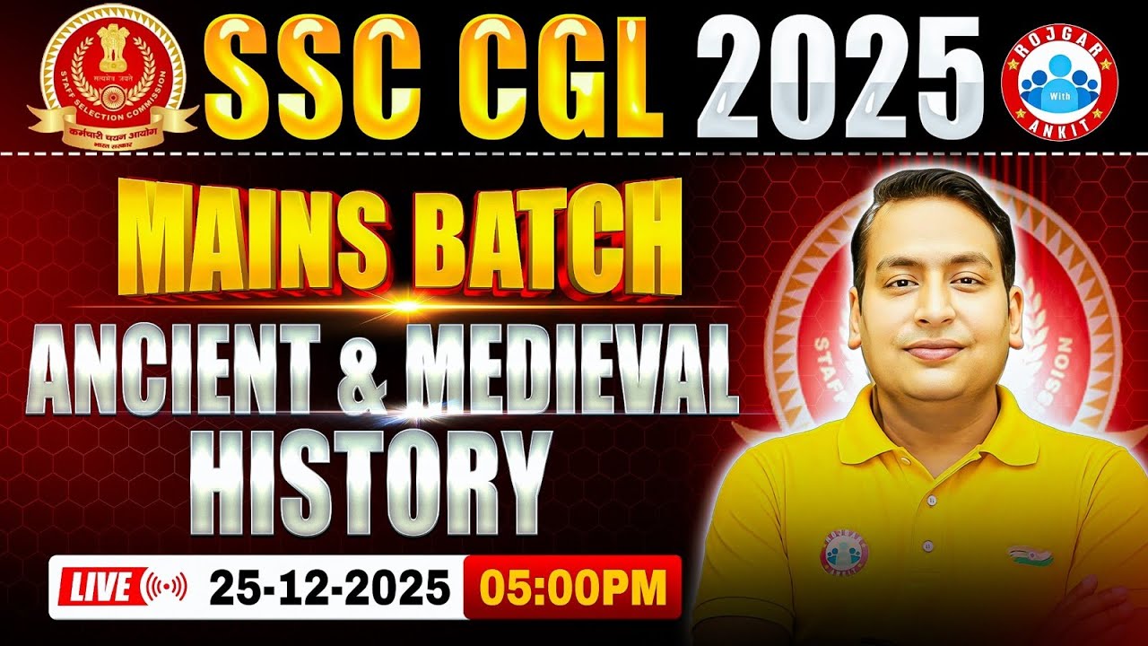 SSC CGL Mains Ancient History 2025 | SSC CGL History PYQ's | SSC CGL Mains Medieval History