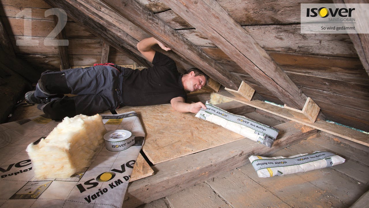 Begehbare Dachboden Dämmung auf Holzbalkend o Belag