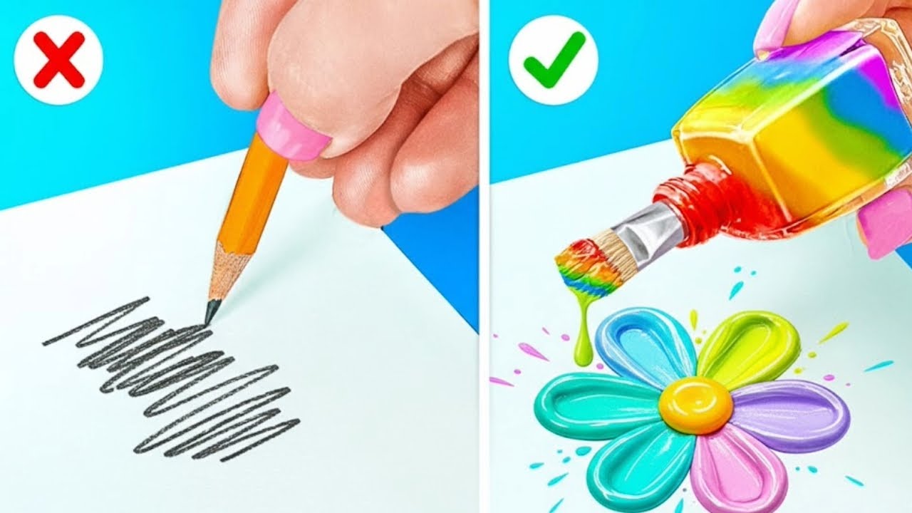 FAJNE TRIKI ARTYSTYCZNE I RĘKODZIEŁO || Łatwe Wskazówki Malowania i Rysowania od 123 GO! SCHOOL