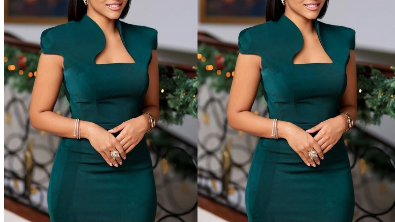 How to Sew a built up collar Neckline with square shaped Neckline and princess dart bustier