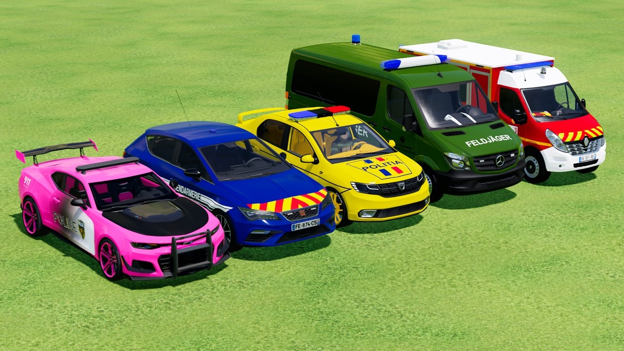 Chevrolet, Cupra, Dacia Logan, Mercedes, Renault With Cars Transport of Man Trucks