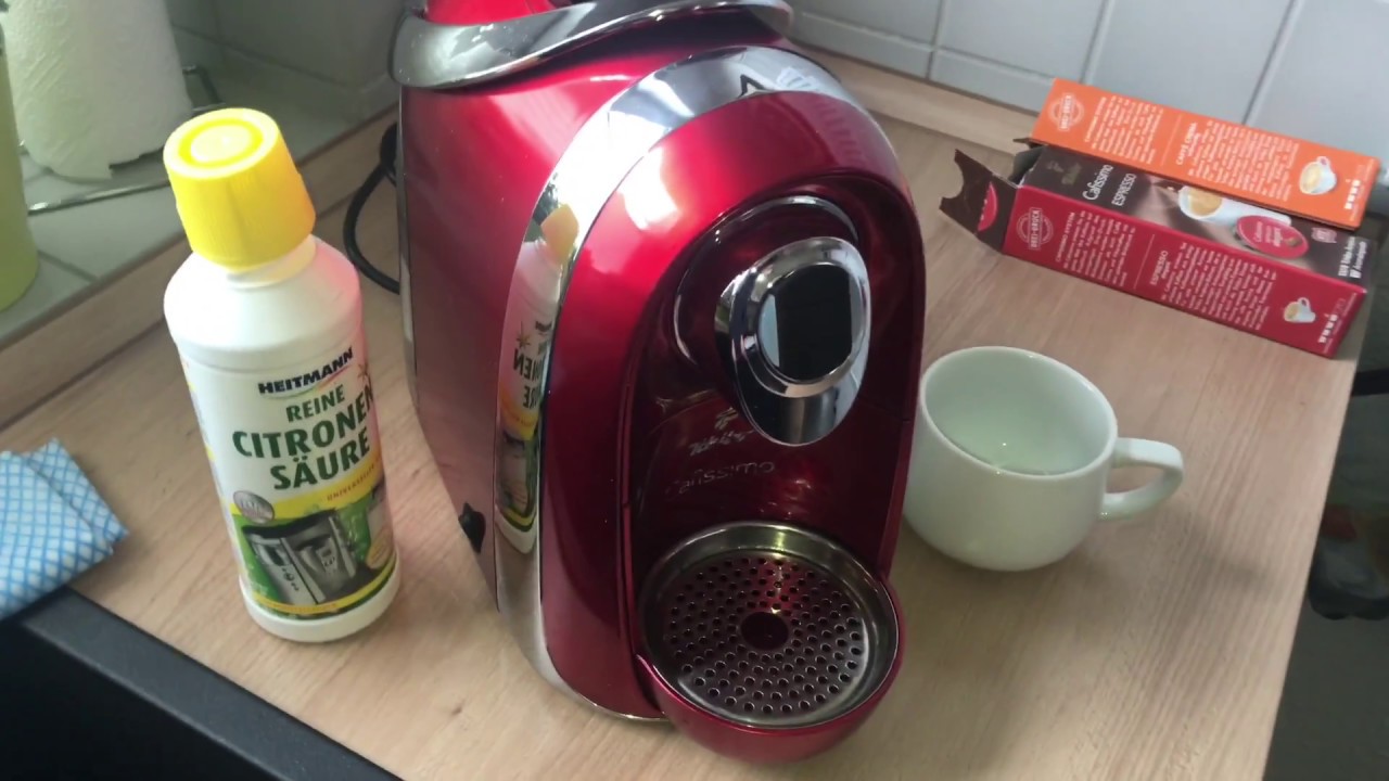 Tchibo CAFISSIMO Kaffeemaschine entkalken mit Zitronen Säure Citonensäure Entkalkung Anleitung
