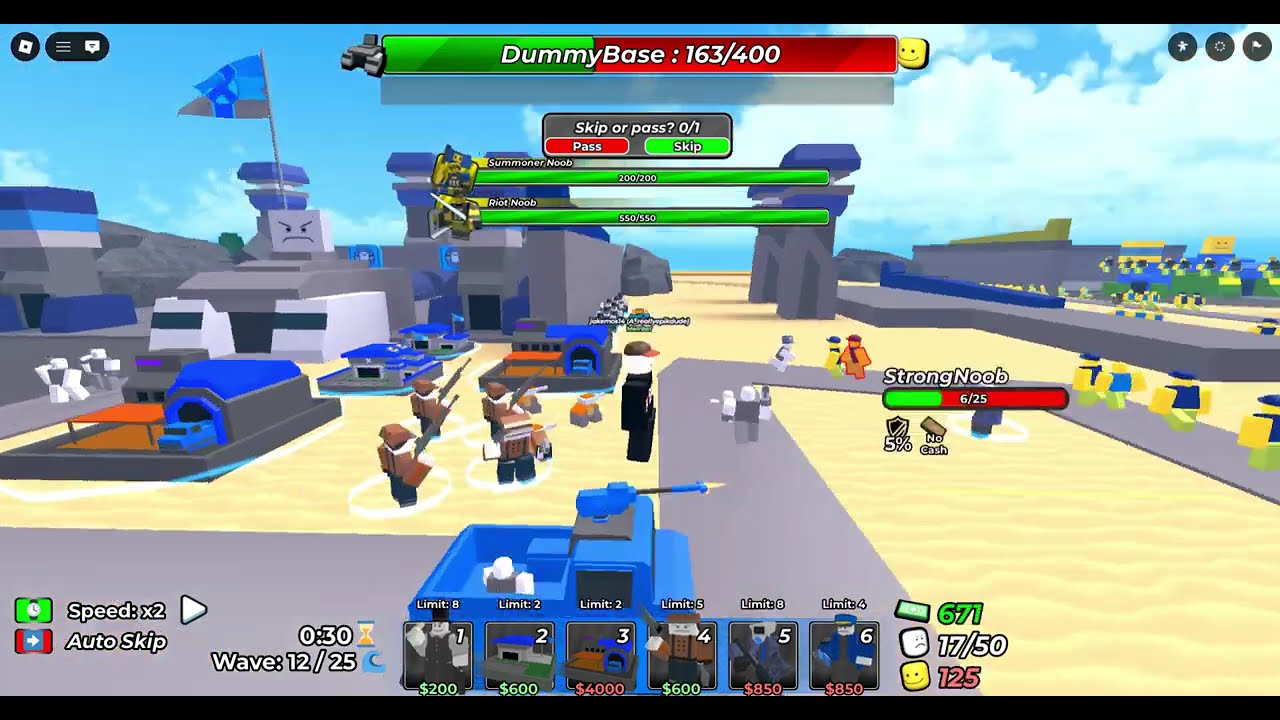 using spawner towers only to beat noob mode in dummy defense