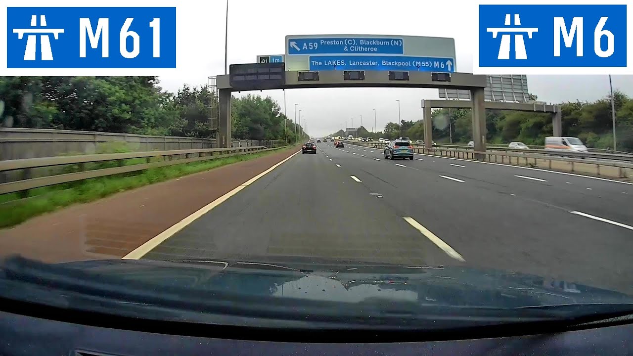 M61 Motorway J9 (M65 Clayton Brook) to M6 J31 (A59 Preston)