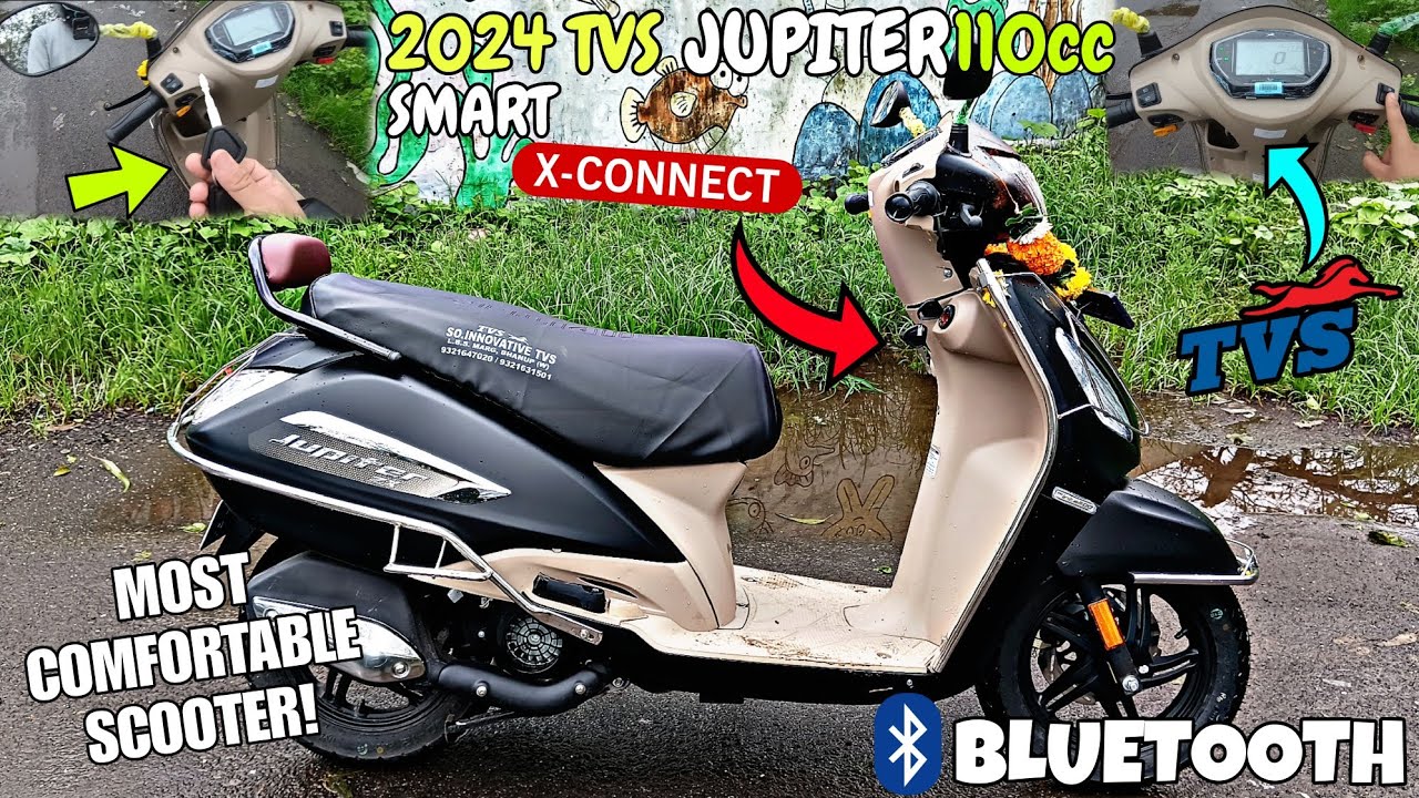 Tvs Jupiter ZX 110cc Smart X-Connect Ride Review | Bluetooth Features & Price 2024 Model #viral