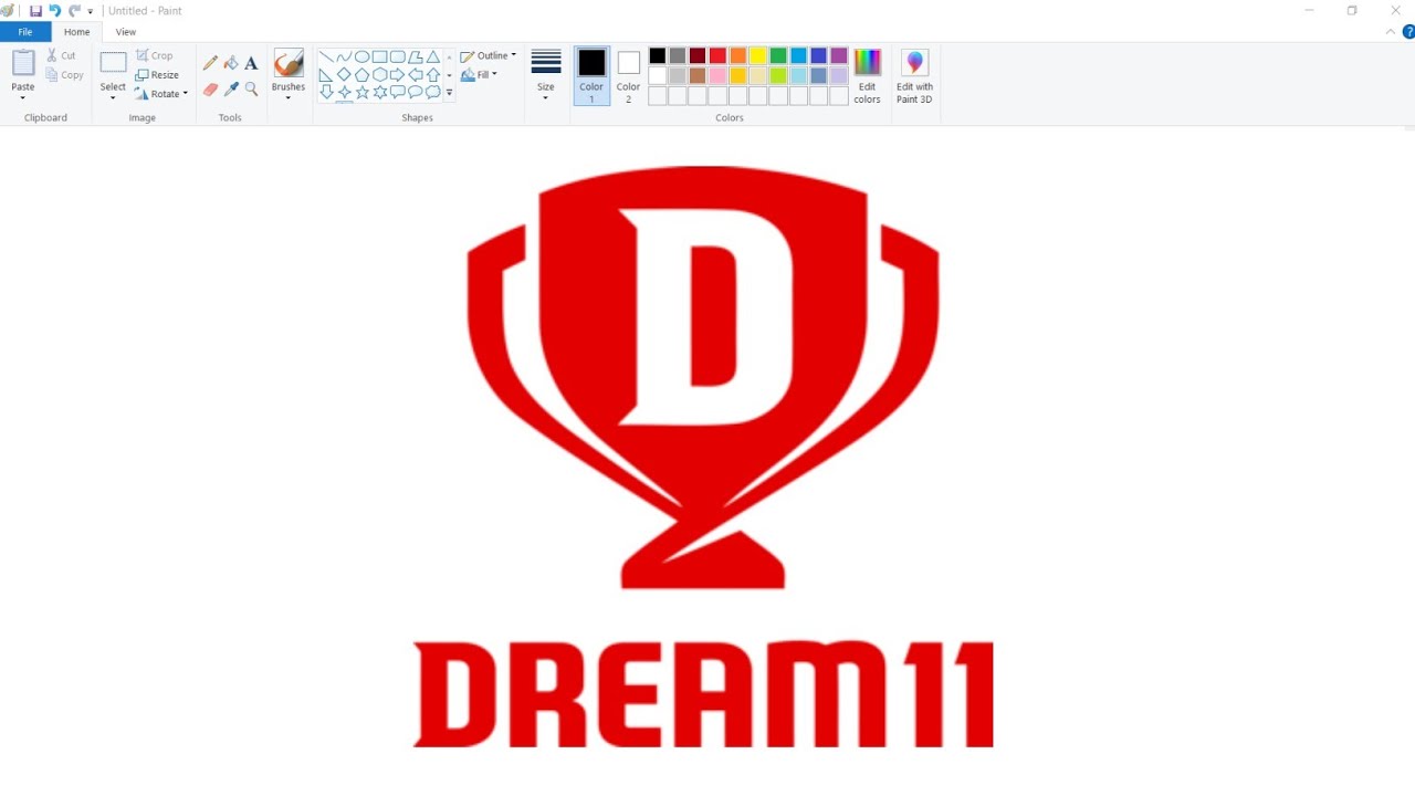 How to draw Dream11 Logo | Dream11 Logo Drawing in Ms Paint. #dream11 #mspaint @Dream11 