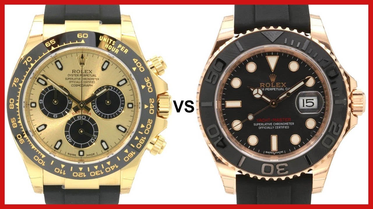 ▶ Rolex Daytona, Yellow Gold Ceramic, Oysterflex VS Yacht-Master 40 Rose Gold, Rubber - COMPARISON