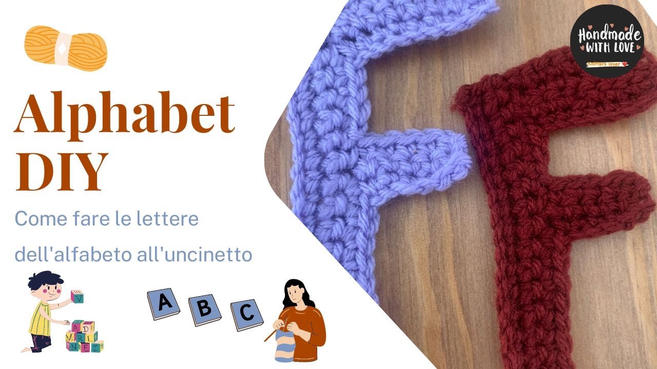 DIY How to crochet Alphabet : Letter F🧶🧶🧶(ENG-ITA)