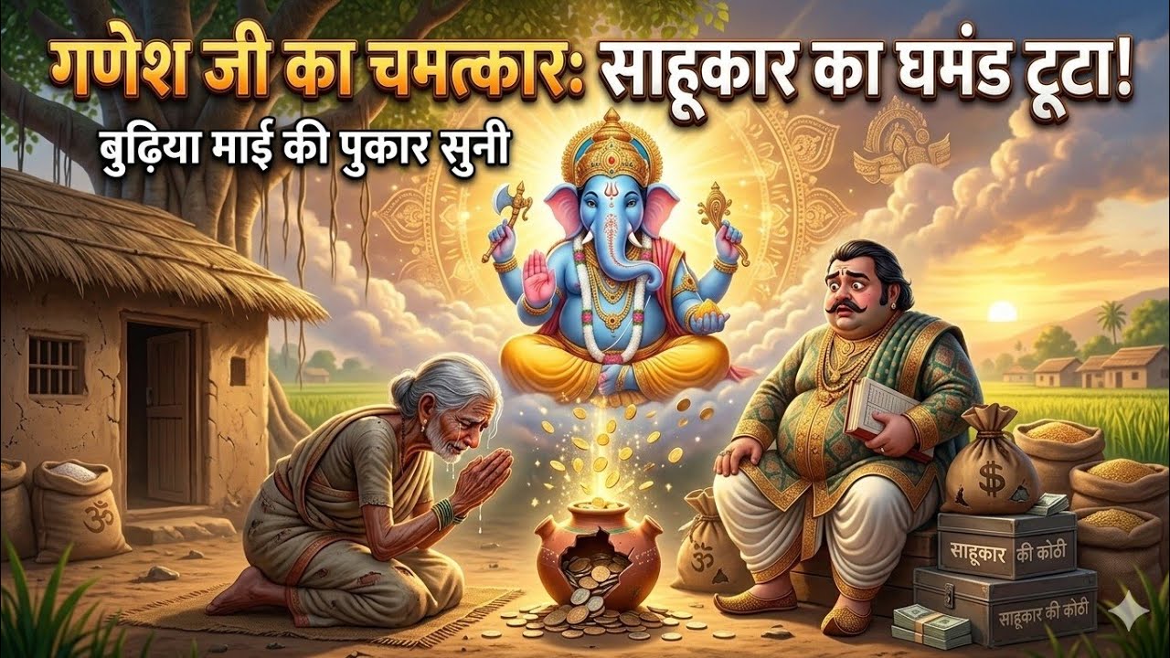 ​साहूकार का घमंड और बुढ़िया माई की पुकार | गणेश जी का अनोखा चमत्कार! बुधवार गणेश कथा/@apnisanskriti1