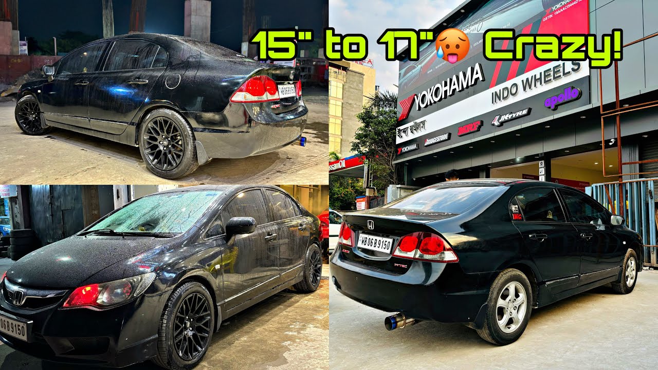 Installed New Upsized Alloys & Tyres on My 2009 Honda Civic 🥵 Momo 17” Alloys | Pirelli P6 Tyres 🚀