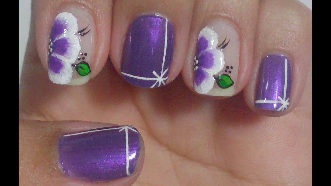 Unhas Roxas Decoradas Manual Bela e Simples Nail Art