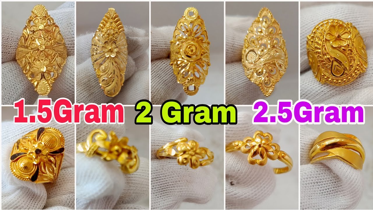 ‎1.5 Gram | 2 Gram | 2.5 Gram Gold Ladies Finger Ring Designs With Price ‎