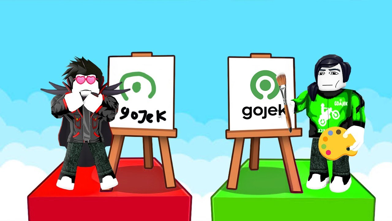 KOCAK!!! AKU DAN ODO ADU GAMBAR LOGO PALING NGAKAK DI ROBLOX!!!😭🎨