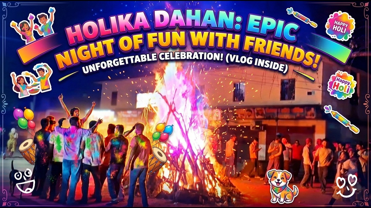 ✨️Holika Dahan Night | Full Fun with Friends🔥 | Celebrating Holika Dahan Pooja