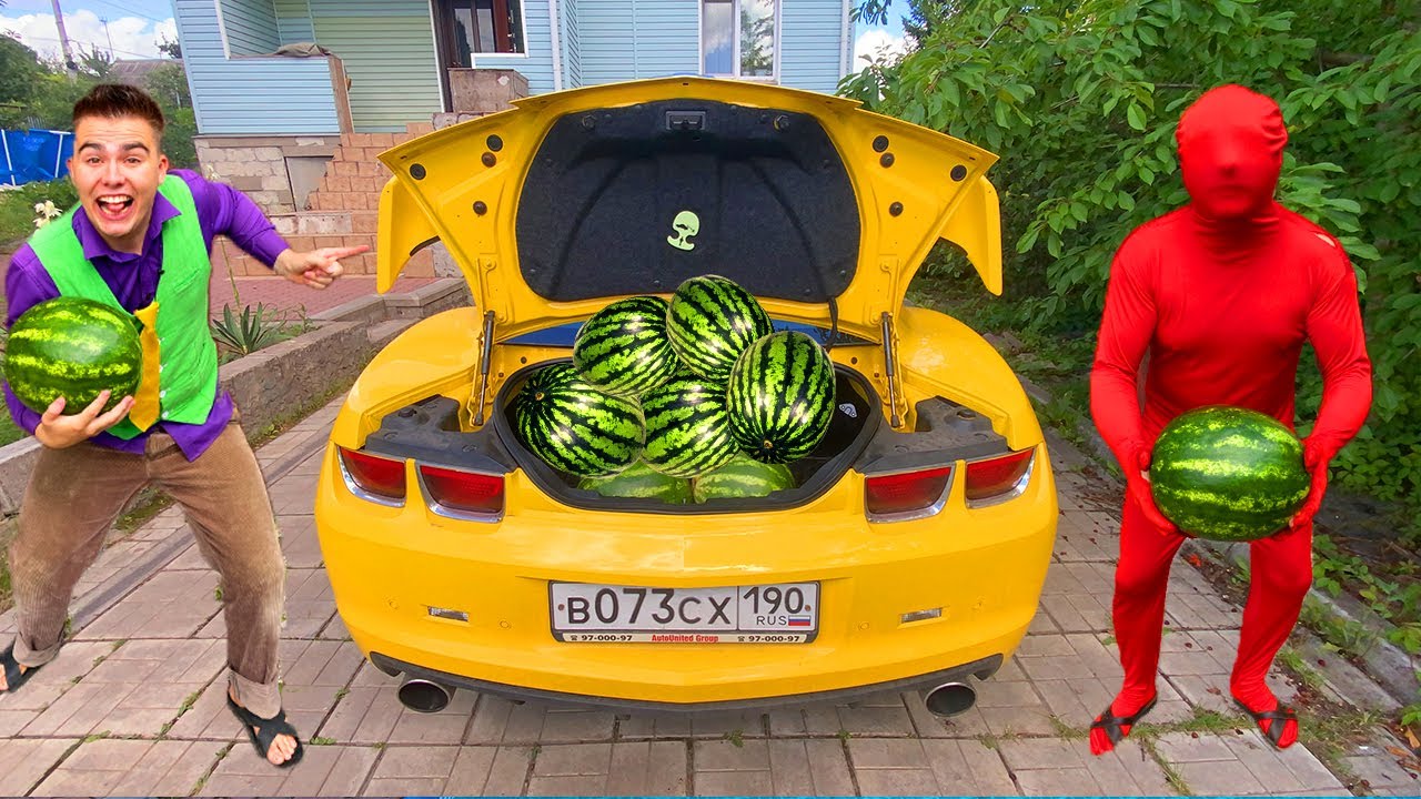 Mr. Joe Found MONEY & Bought Large WATERMELON VS SELLER Red Man on Camaro 13+