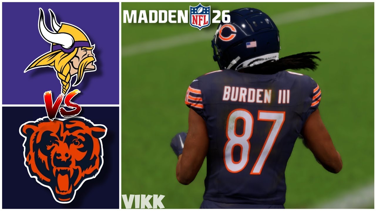 Vikings vs Bears Week 1 Simulation (Madden 26 Rosters)