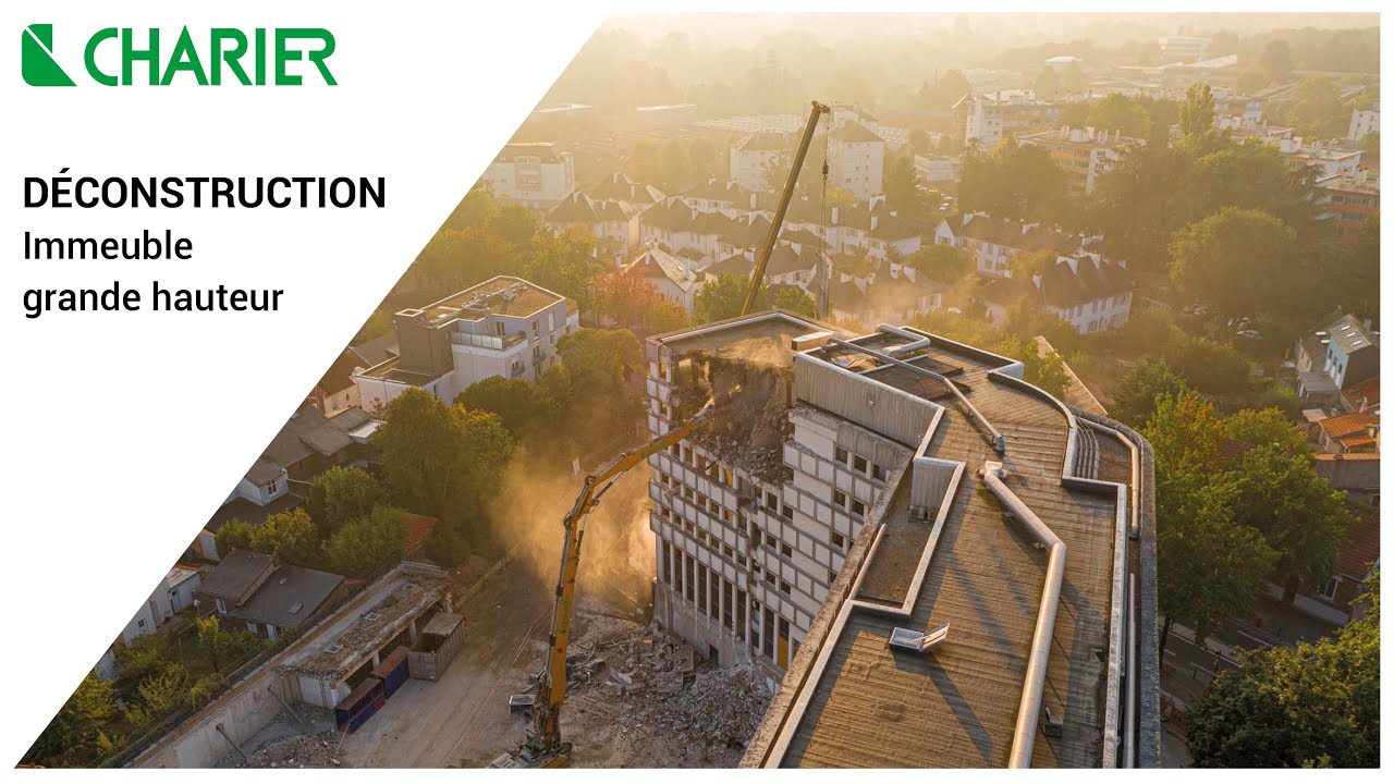 Déconstruction d'un immeuble de 8 niveaux à Nantes