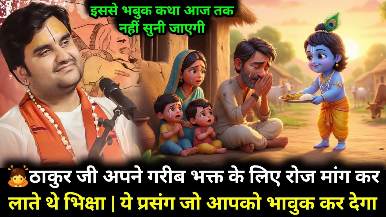 ठाकुर जी अपने गरीब भक्त के लिए रोज मांग कर लाते थे भिक्षा | ये प्रसंग जो आपको भावुक कर देगा | #katha