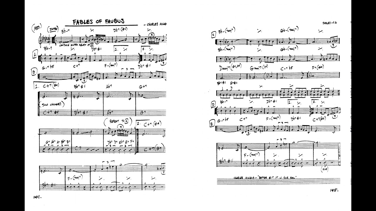 real book solo piano: fables of faubus (Charles Mingus)
