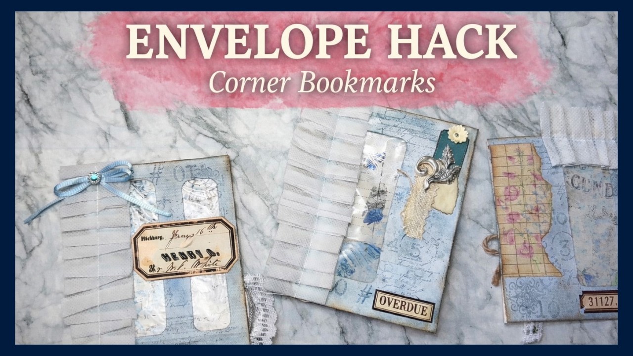 Upcycled Envelope Corner Bookmarks | Easy Junk Journal Page Hugger Tutorial