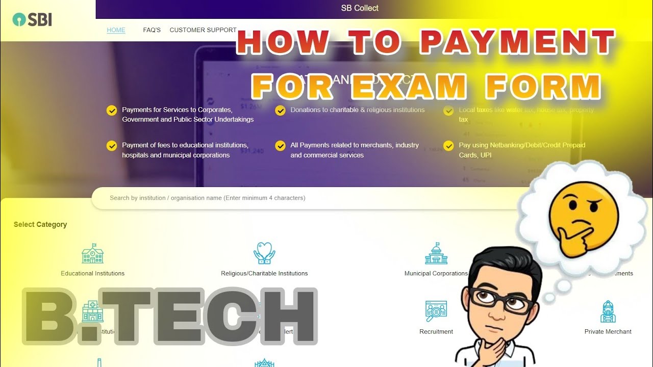 SBI COLLECT ONLINE PAYMENT : beu Exam And Review Fees Payment Through SBI Collect #sbicollect
