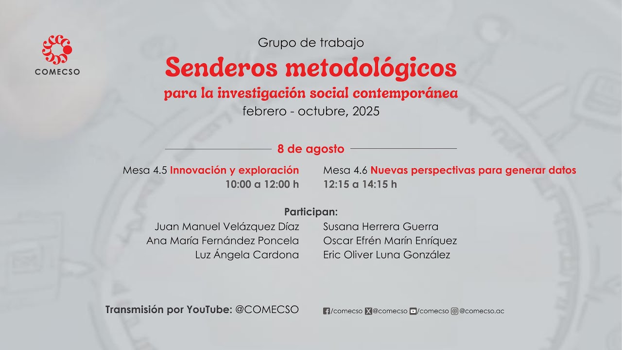 Mesa 4.5 Innovación y exploración | Grupo de trabajo Senderos Metodológicos