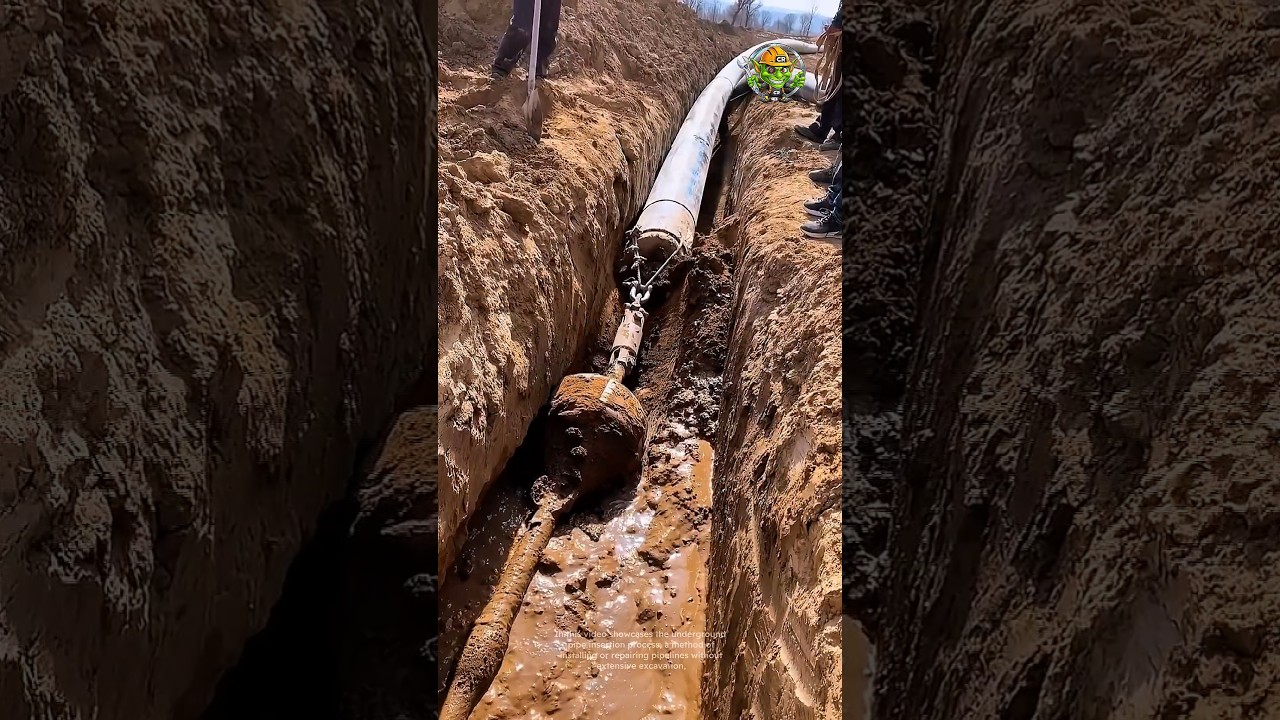 Underground Pipe Insertion Process | Trenchless Pipe Installation Technique