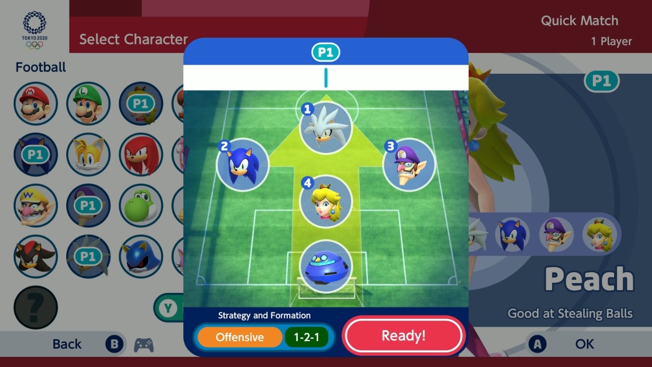 Mario & Sonic At The Olympic Games Tokyo 2020 Football Gameplay Silver & Shadow + Metal Sonic