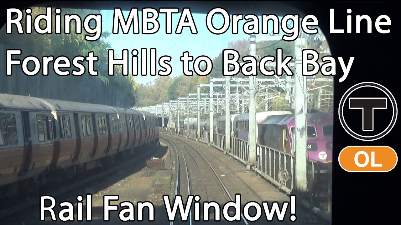Riding MBTA Orange Line from Forest Hills to Back Bay Station - Railfan Window!