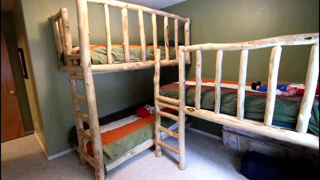 Triple Bunk Beds from Aspen Logs