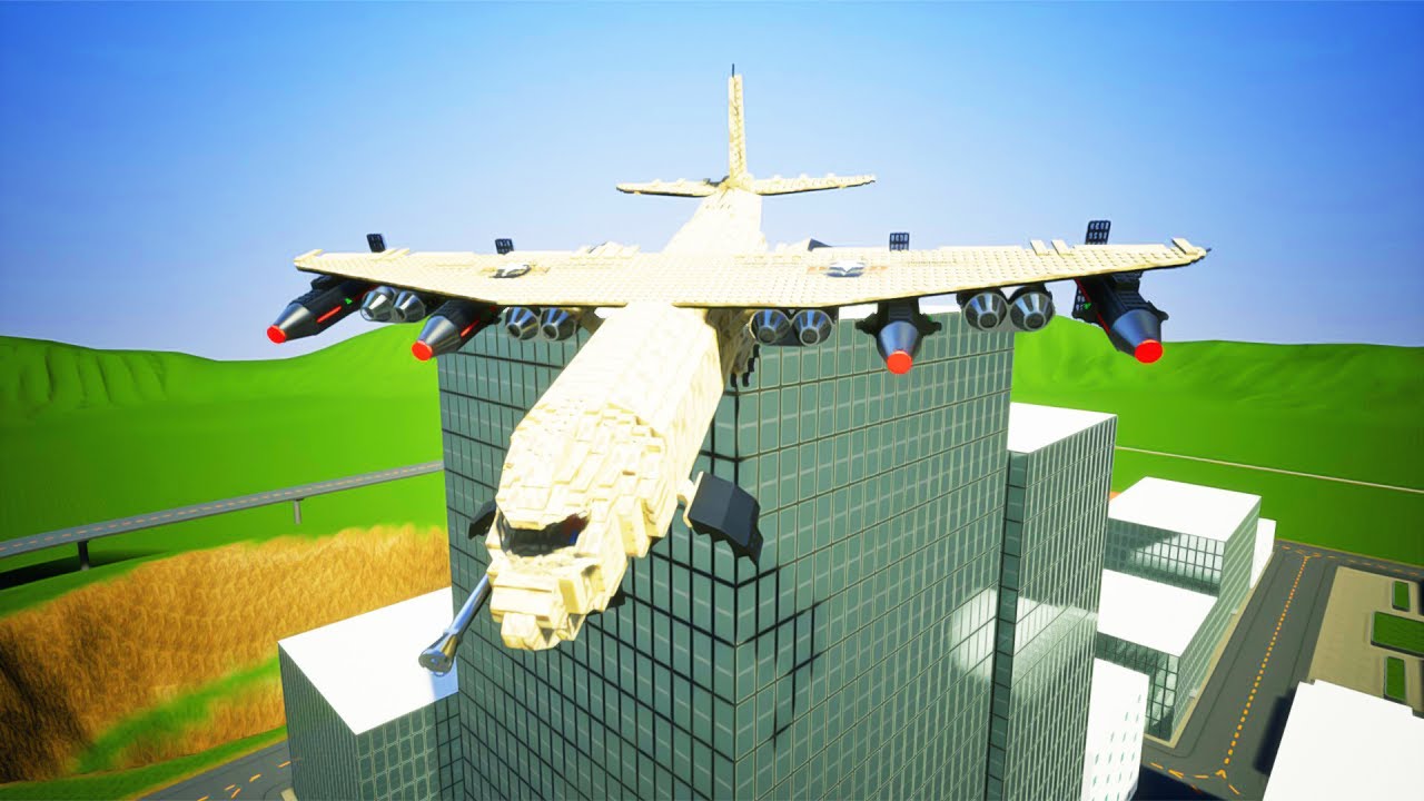 Lego Airplane Falls Crashes #3 | Brick Rigs