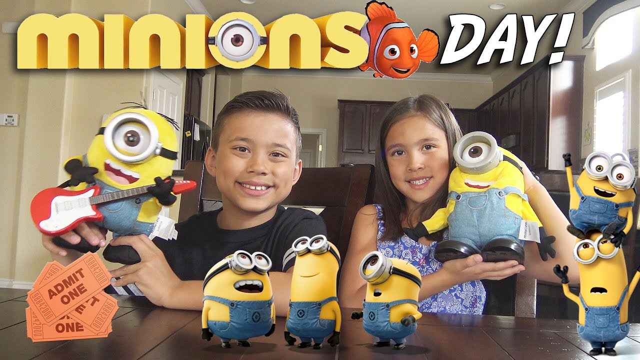 MINIONS DAY! Surprise TOY Unboxing, Movie Theater, McDonald's Happy Meal Toys!