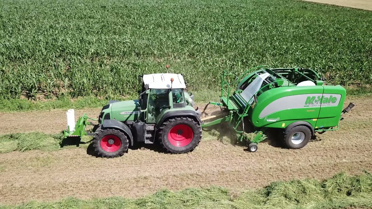 Fendt 714 Vario + Prasa z owijarką  Mchale Fusion 3 plus