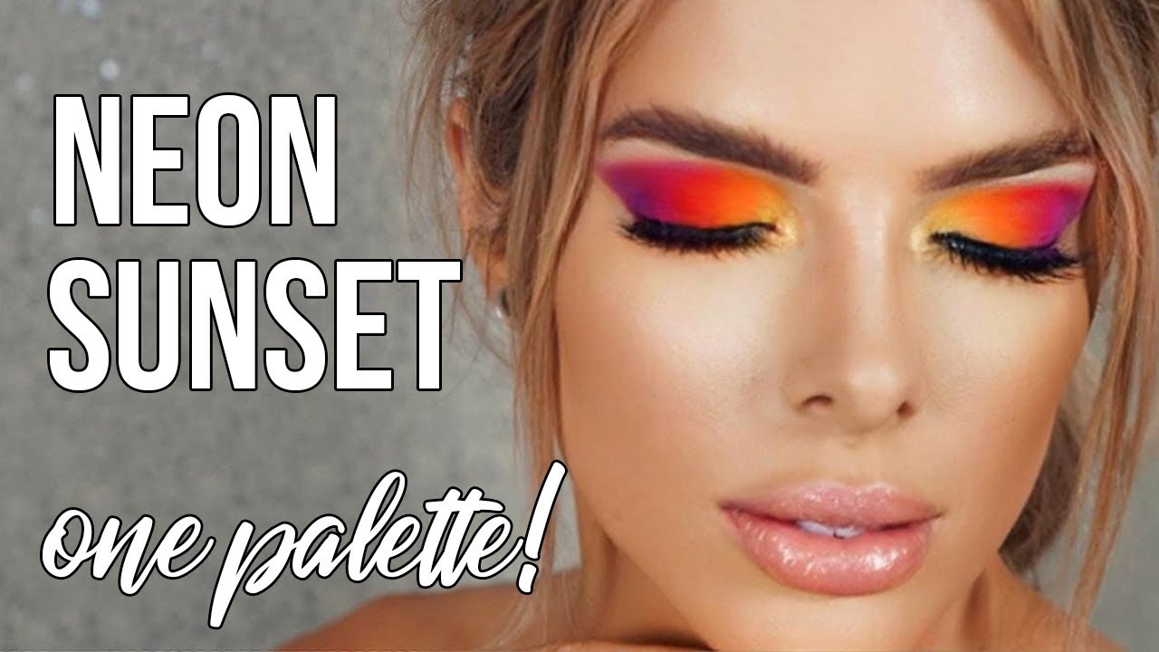 Sunset NEON Makeup Tutorial | Golden Skies Eyeshadow - Jolie Beauty