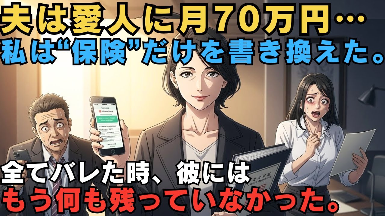 愛人に送金する夫。私はこっそり保険の名義を書き換えた。全てがバレた時、彼は一文無しだった。