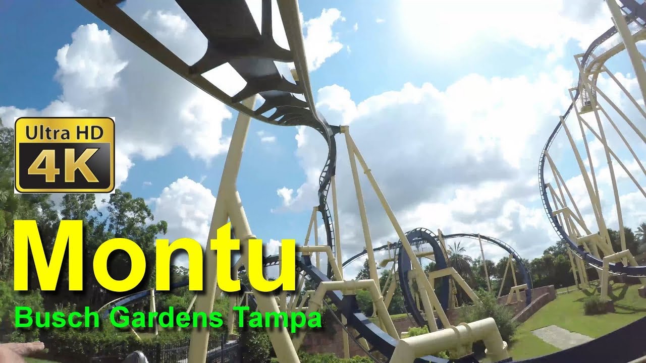 Montu Roller Coaster On Ride Front Seat Ultra HD 4K POV GoPro