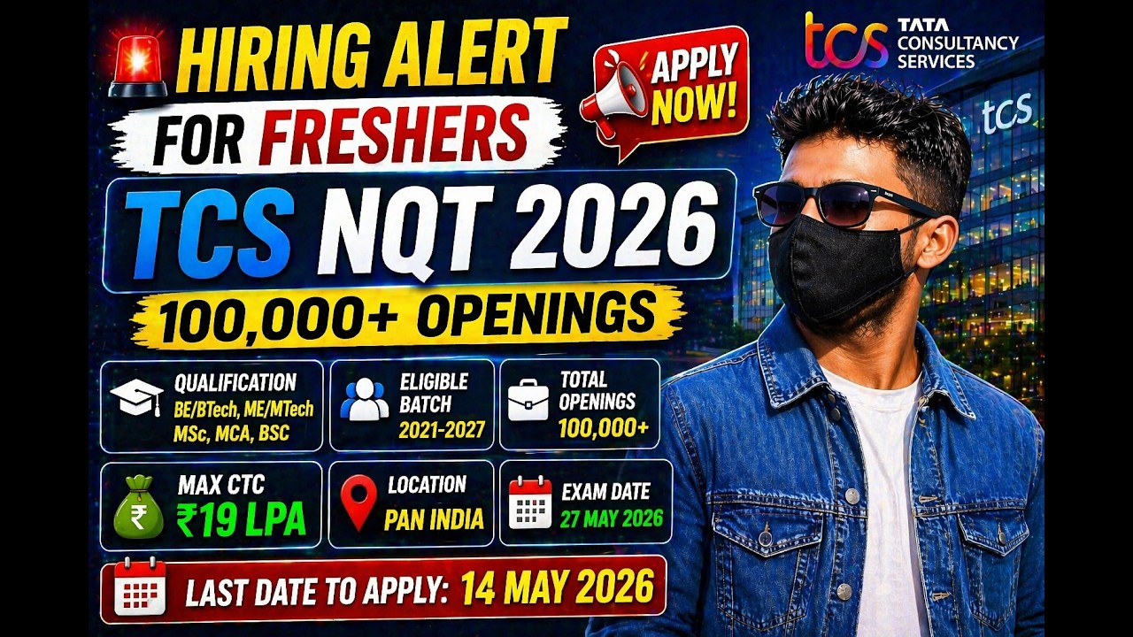 TCS NQT 2026 🔥 1 Lakh+ Jobs | ₹19 LPA Salary | Freshers Hiring | Apply Now @jobothoniel #job