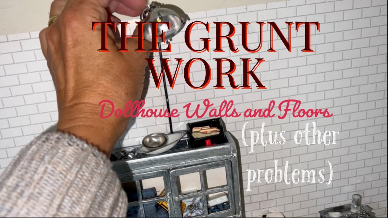 DOLLHOUSE GRUNT WORK: Ceilings, Floors, Etc...✨PLUS  A Nightstand Makeover #minis #dollhouses