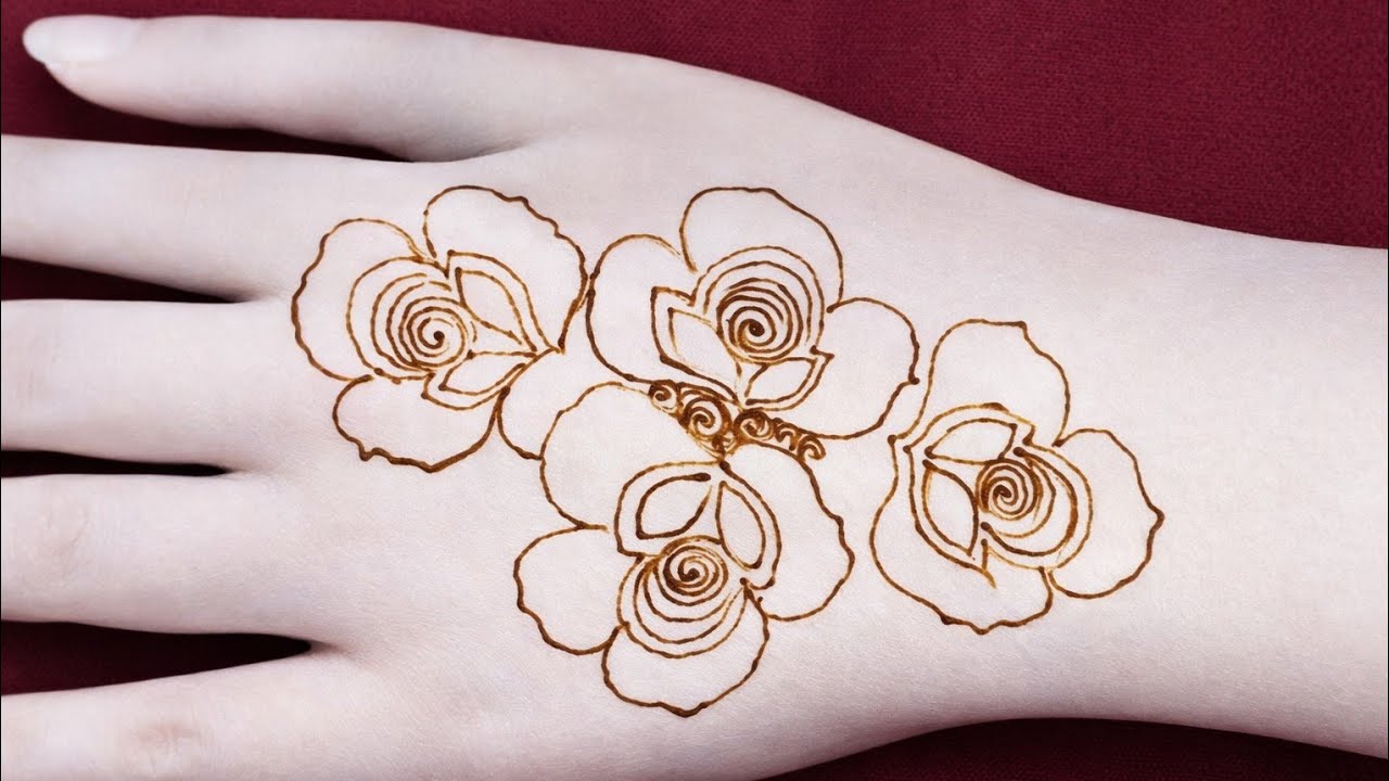 The Most Beautiful 3D Flower Mehndi Design|Simple Floral Mehndi Design For You 